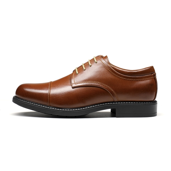 Men's Cap-Toe Oxford Dress Shoes - BROWN - 2