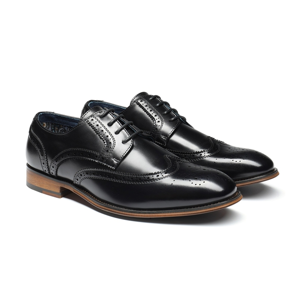 Men's PU Leather Wingtip Dress Shoes - BLACK - 5