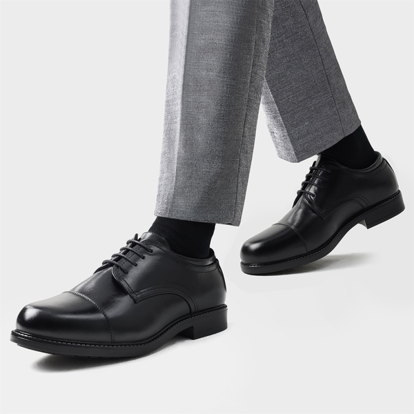 Men's Cap-Toe Oxford Dress Shoes - BLACK - 6