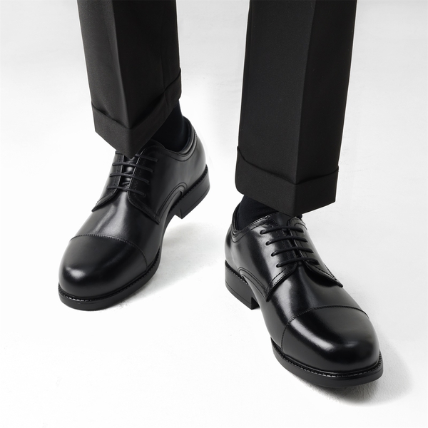 Men's Cap-Toe Oxford Dress Shoes - BLACK - 1