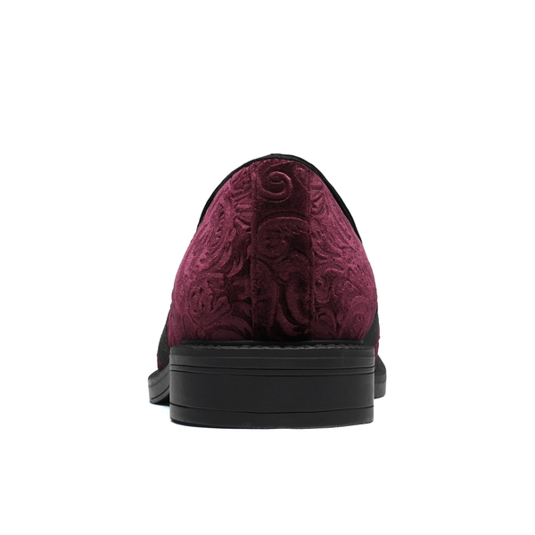 Men's Slip-On Tuxedo Dress Shoes - RED WINE - 3
