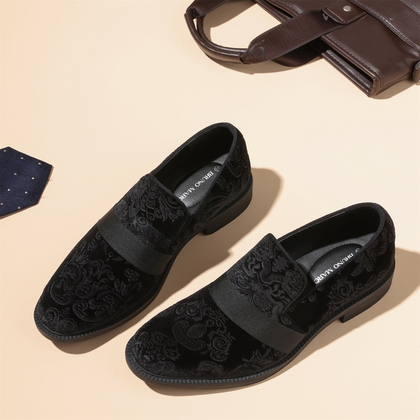 Men's Slip-On Tuxedo Dress Shoes - BLACK - 5