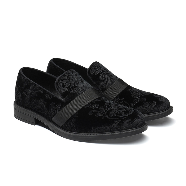 Men's Slip-On Tuxedo Dress Shoes - BLACK - 4