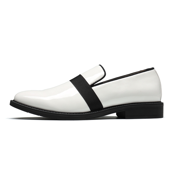 Men's Slip-On Tuxedo Dress Shoes - WHITE - 1