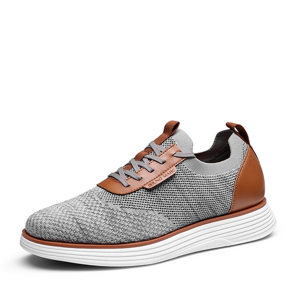 [MaxFlex SuiteBreeze+] Men's Breathable Oxford Knit Sneakers - GREY -  0