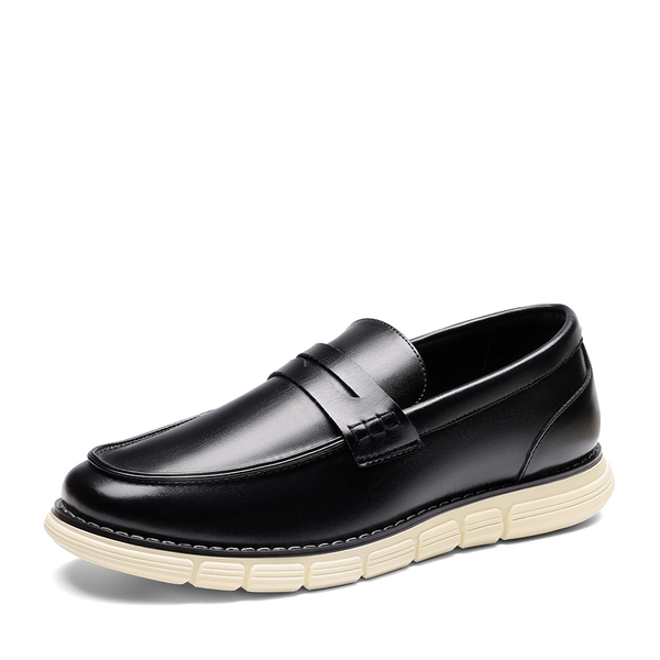 Men's Slip-On PU Leather Penny Loafers - BLACK -  0
