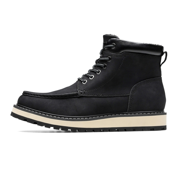 Men's Warm Moc Toe Boots - BLACK - 2