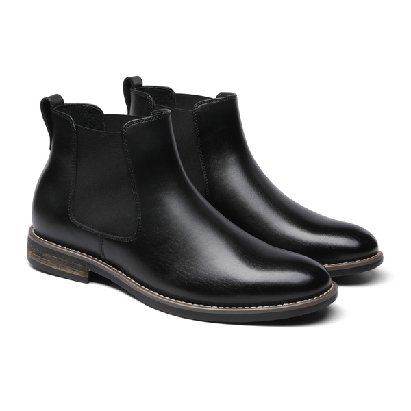 Men's Slip-On Dress Chelsea Boots - BLACK - 3