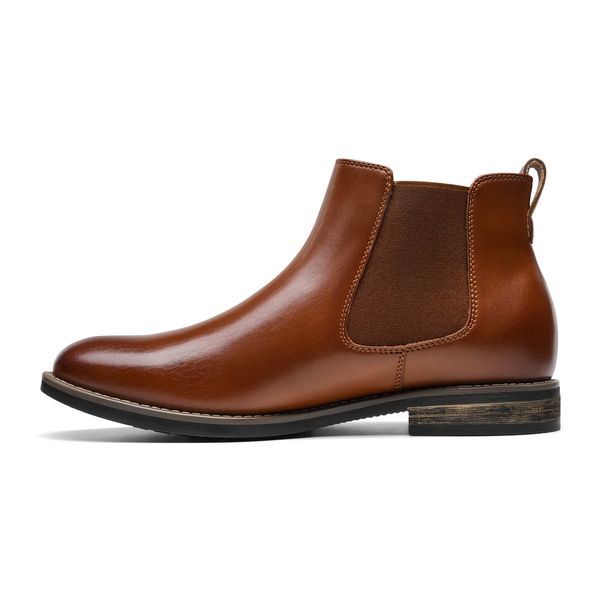 Men's Slip-On Dress Chelsea Boots - BROWN - 2
