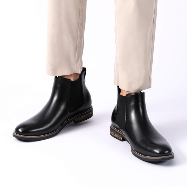 Men's Slip-On Dress Chelsea Boots - BLACK - 6