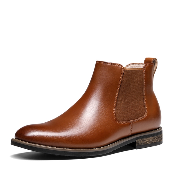 Men's Slip-On Dress Chelsea Boots - BROWN -  0
