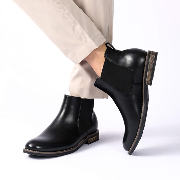 Men's Slip-On Dress Chelsea Boots - BLACK - 7