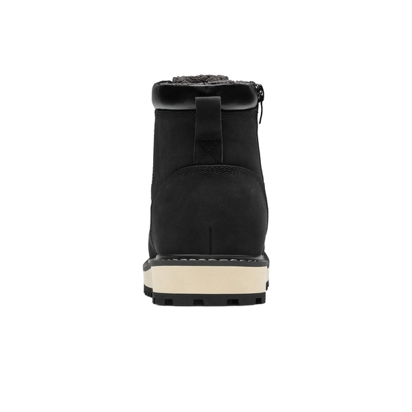 Men's Warm Moc Toe Boots - BLACK - 5