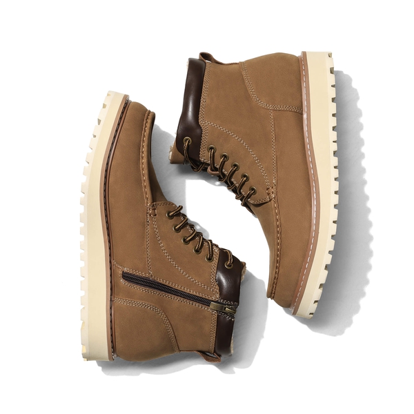 Men's Warm Moc Toe Boots - BROWN - 1