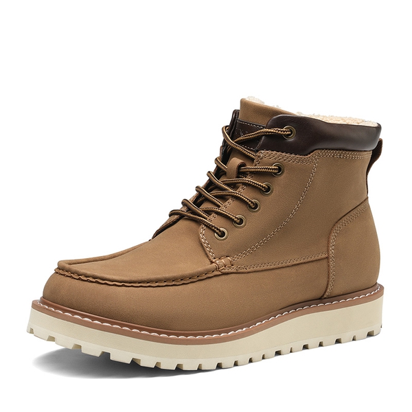 Men's Warm Moc Toe Boots - BROWN -  0