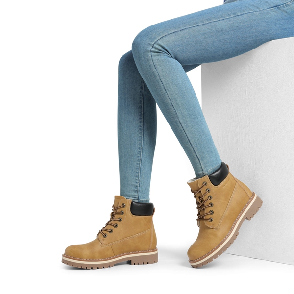 Women's Faux Fur Winter Boots - YELLOW - 6