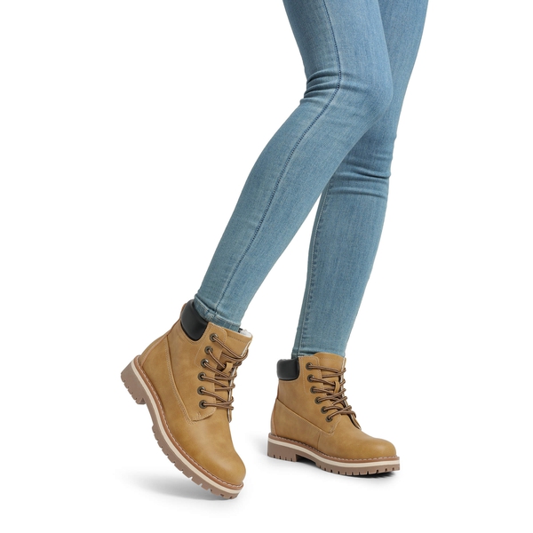 Women's Faux Fur Winter Boots - YELLOW - 5