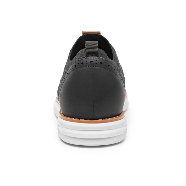 [KnitFlex SmartCraft+] Men's Cushioned Wingtip Oxford Shoes - BLACK - 4