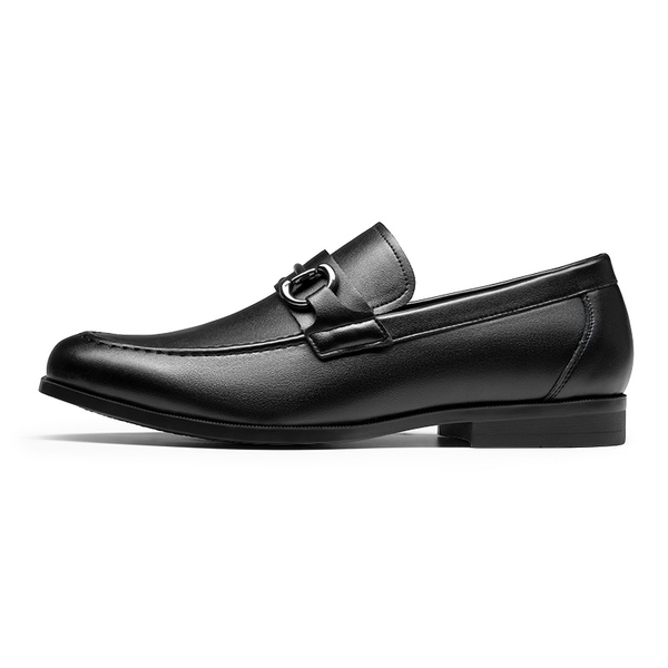 Men's Metallic Dress Loafer Shoes - BLACK - 1