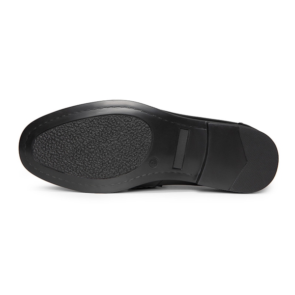 Men's Metallic Dress Loafer Shoes - BLACK - 3