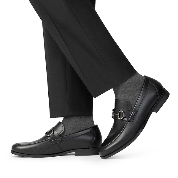 Men's Metallic Dress Loafer Shoes - BLACK - 6