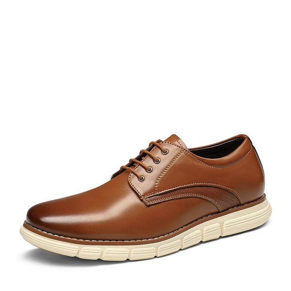 [CrossFlex NeatPolish] Men's Wide Width Non-Slip Dress Sneakers - BROWN -  0