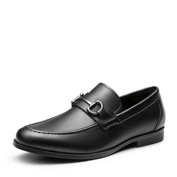 Men's Metallic Dress Loafer Shoes - BLACK -  0