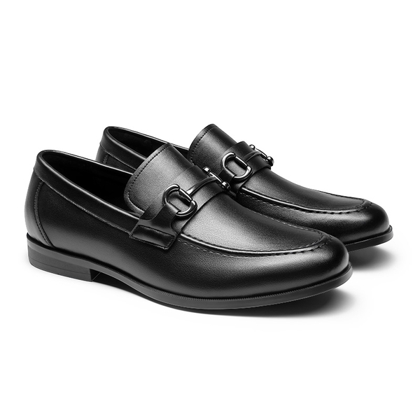 Men's Metallic Dress Loafer Shoes - BLACK - 2