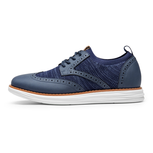 [KnitFlex SmartCraft+] Men's Cushioned Wingtip Oxford Shoes - NAVY - 1