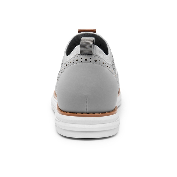 [KnitFlex SmartCraft+] Men's Cushioned Wingtip Oxford Shoes - GREY - 4