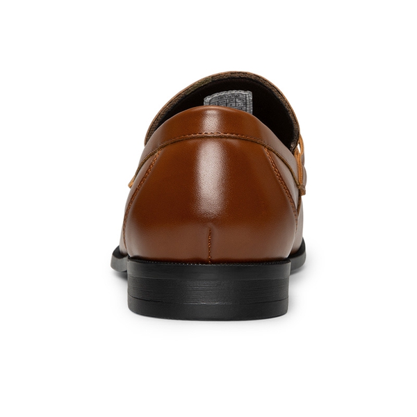 Men's Metallic Dress Loafer Shoes - BROWN - 4