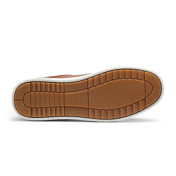 Men's Wide Width PU Leather Fashion Sneakers - BROWN - 3