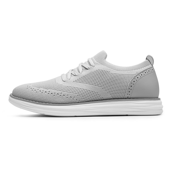 [KnitFlex SmartCraft-] Men's Knitted Casual Oxford Wingtip Shoes - GREY - 1
