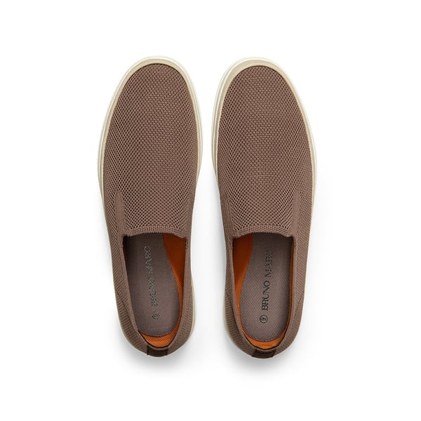 Men's Knitted Slip-On Walking Loafers - LIGHT BROWN - 2