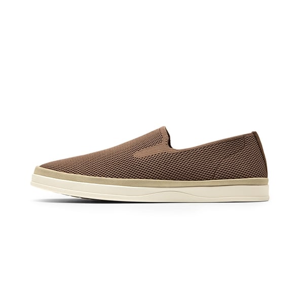 Men's Knitted Slip-On Walking Loafers - LIGHT BROWN - 1
