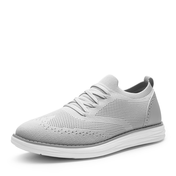 [KnitFlex SmartCraft-] Men's Knitted Casual Oxford Wingtip Shoes - GREY -  0