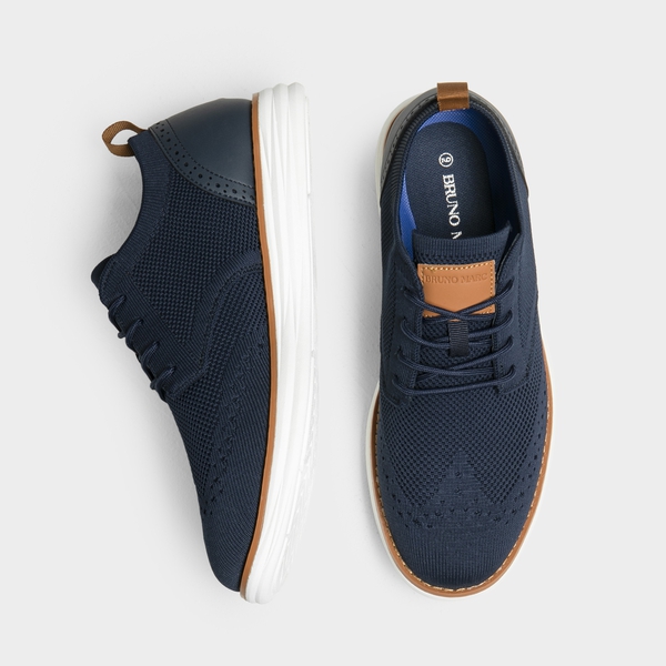 [KnitFlex SmartCraft] Men's Lightweight Wingtip Oxford Shoes - NAVY - 8