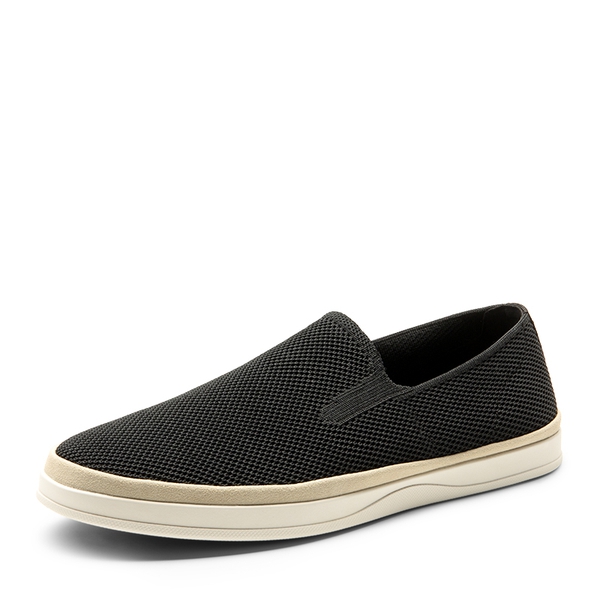 Men's Knitted Slip-On Walking Loafers - BLACK -  0