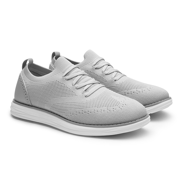[KnitFlex SmartCraft-] Men's Knitted Casual Oxford Wingtip Shoes - GREY - 2