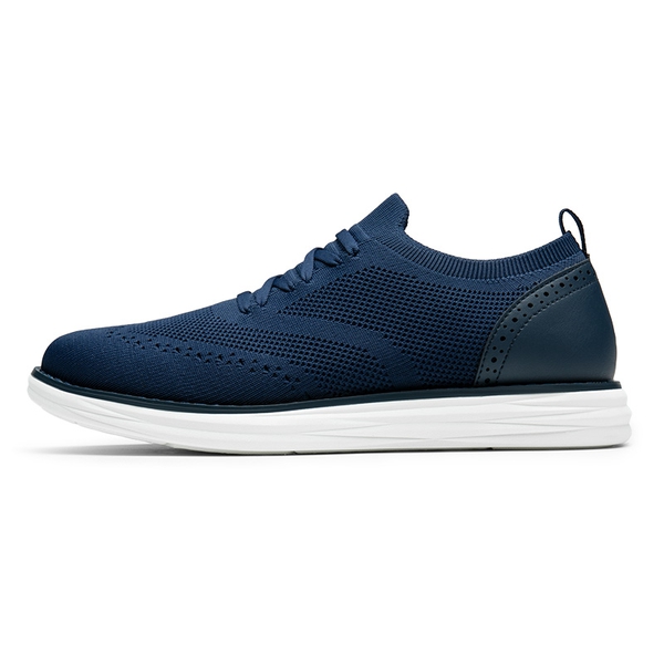 [KnitFlex SmartCraft-] Men's Knitted Casual Oxford Wingtip Shoes - NAVY - 1