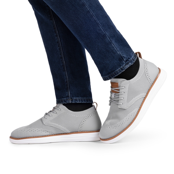 [KnitFlex SmartCraft] Men's Lightweight Wingtip Oxford Shoes - GREY - 7