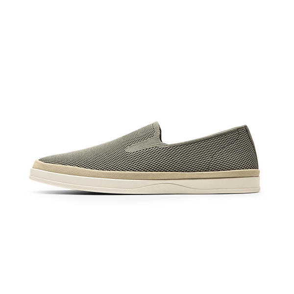 Men's Knitted Slip-On Walking Loafers - GREY - 1