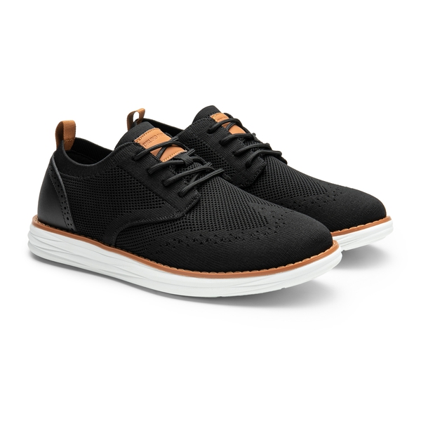[KnitFlex SmartCraft] Men's Lightweight Wingtip Oxford Shoes - BLACK - 2