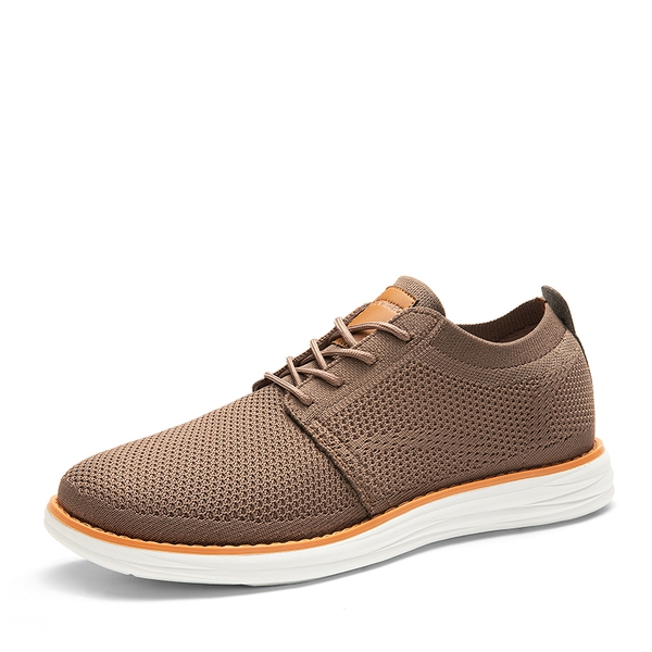 [KnitFlex Breeze] Men's Knitted Oxford Sneaker Shoes - LIGHT BROWN -  0