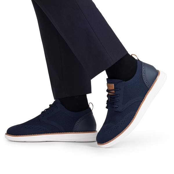 [KnitFlex SmartCraft] Men's Lightweight Wingtip Oxford Shoes - NAVY - 7