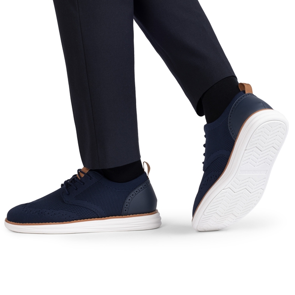 [KnitFlex SmartCraft] Men's Lightweight Wingtip Oxford Shoes - NAVY - 6