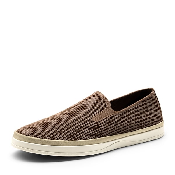Men's Knitted Slip-On Walking Loafers - LIGHT BROWN -  0