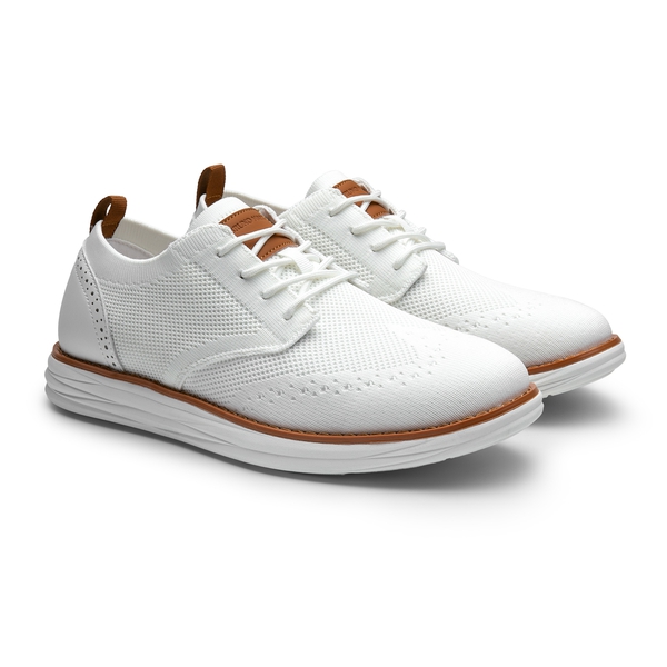 [KnitFlex SmartCraft] Men's Lightweight Wingtip Oxford Shoes - WHITE - 2