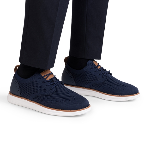 [KnitFlex SmartCraft] Men's Lightweight Wingtip Oxford Shoes - NAVY - 5