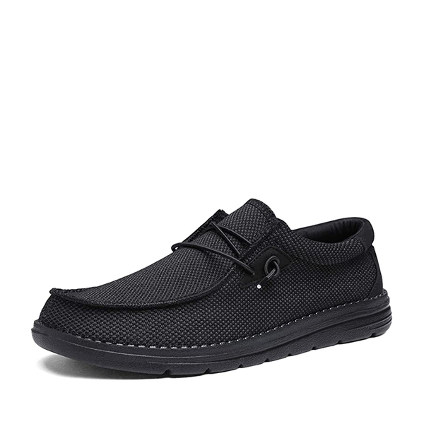 Men's Comfortable Slip-On Knit Loafers - BLACK -  0